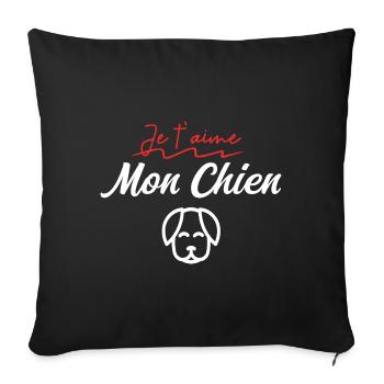 J’aime mon chien - Housse de coussin décorative 45 x 45 cm - noir - Devant