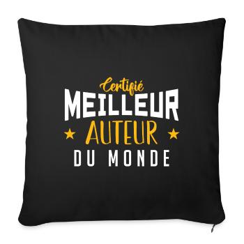 Certifié le meilleur Auteur du monde - Housse de coussin décorative 45 x 45 cm - noir - Devant