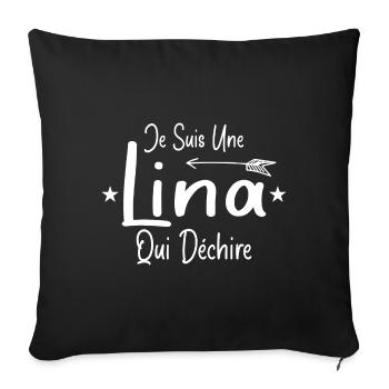 Je Suis Une Lina Qui Déchire - Housse de coussin décorative 45 x 45 cm - noir - Devant