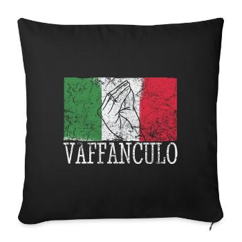 Lustige italienische Italien Vaffanculo Hand Geste - Sofakissenbezug 45 x 45 cm - Schwarz - Vorne