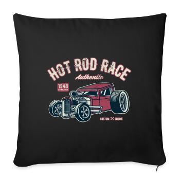 HOTROD HOT ROD RETRO VINTAGE HOTRODS MUSCLE MOTIF - Sofa pillowcase 17,3'' x 17,3'' (45 x 45 cm) - black - Front