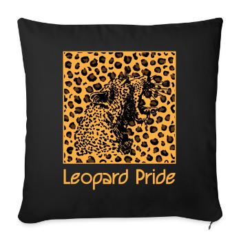 Leopard animal leopard pattern cat - Sofa pillowcase 17,3'' x 17,3'' (45 x 45 cm) - black - Front