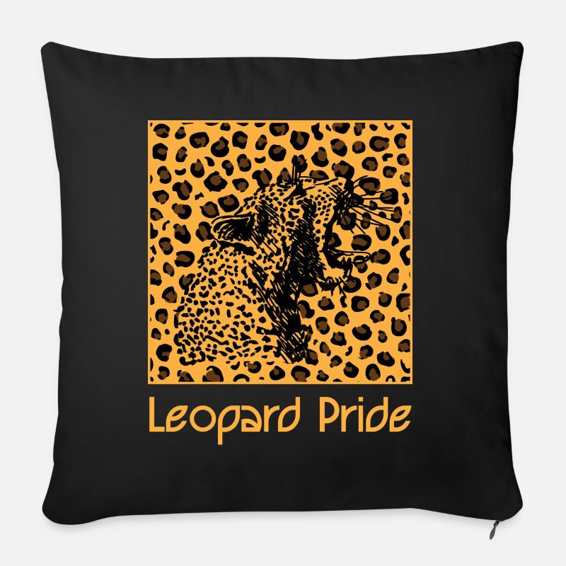 Leopard Tier Leopardmuster Raubkatze - Sofakissenbezug 45 x 45 cm - Schwarz