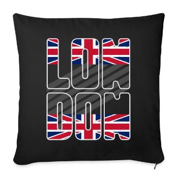 Londres, Angleterre, Royaume-Uni Voyage - Housse de coussin décorative 45 x 45 cm - noir - Devant