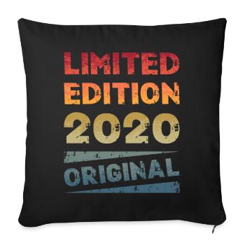 Édition Limitée Fête d’Anniversaire Vintage 2020 - Housse de coussin décorative 45 x 45 cm - noir - Devant