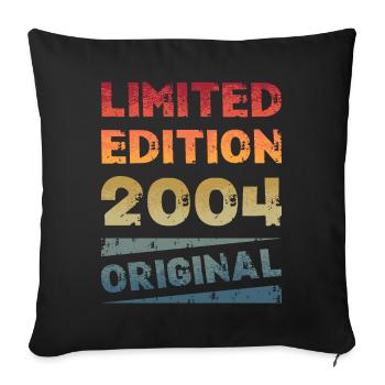 Limited Edition 20th Birthday Party Vintage 2004 - Sofa pillowcase 17,3'' x 17,3'' (45 x 45 cm) - black - Front