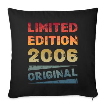 Limited Edition 18th Birthday Party Vintage 2006 - Sofa pillowcase 17,3'' x 17,3'' (45 x 45 cm) - black - Front