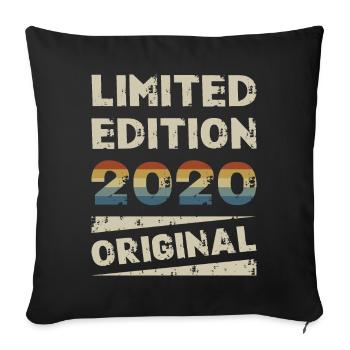 Édition Limitée Fête d’Anniversaire Millésime 2020 - Housse de coussin décorative 45 x 45 cm - noir - Devant