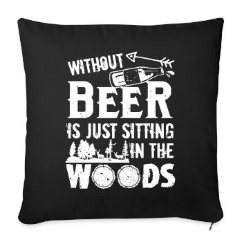 Camping Without Beer - Sofa pillowcase 17,3'' x 17,3'' (45 x 45 cm) - black - Front