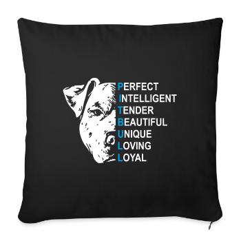 Pitbull - Sofa pillowcase 17,3'' x 17,3'' (45 x 45 cm) - black - Front