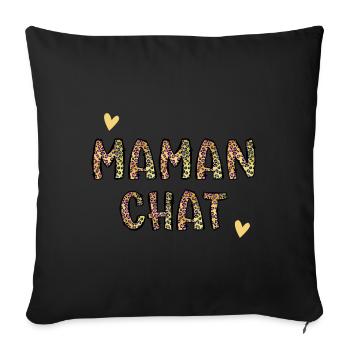 maman chat - Housse de coussin décorative 45 x 45 cm - noir - Devant