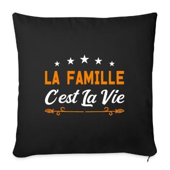 La famille c est la vie - Housse de coussin décorative 45 x 45 cm - noir - Devant