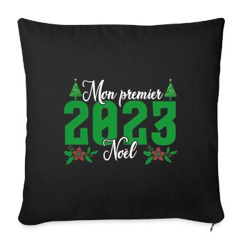 Mon Premier Noel 2023 - Housse de coussin décorative 45 x 45 cm - noir - Devant