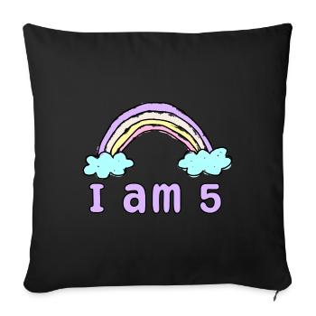 Gift 5 years Birthday I am 5 years old - Sofa pillowcase 17,3'' x 17,3'' (45 x 45 cm) - black - Front