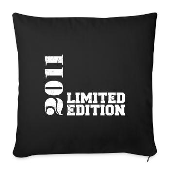Édition limitée 2011, cadeau d’anniversaire 2011 - Housse de coussin décorative 45 x 45 cm - noir - Devant
