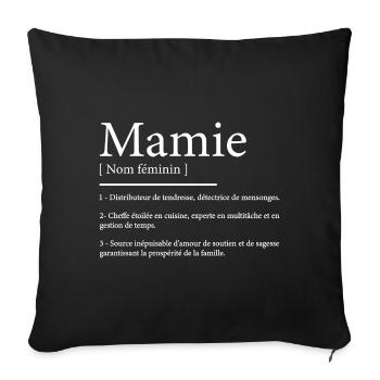 Mamie définition - Housse de coussin décorative 45 x 45 cm - noir - Devant