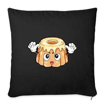 Pudding Food Gourmet Gift - Sofa pillowcase 17,3'' x 17,3'' (45 x 45 cm) - black - Front