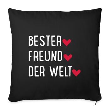 Freund - Sofakissenbezug 45 x 45 cm - Schwarz - Vorne