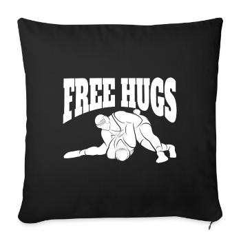 Lutte gratuite Hugs - Housse de coussin décorative 45 x 45 cm - noir - Devant