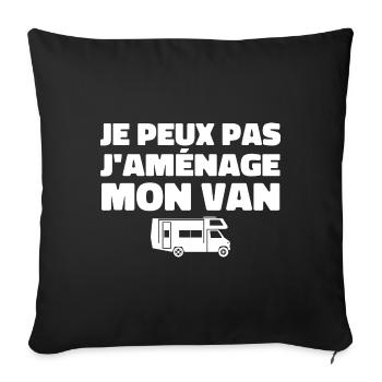 Je peux pas j'aménage mon van - Housse de coussin décorative 45 x 45 cm - noir - Devant
