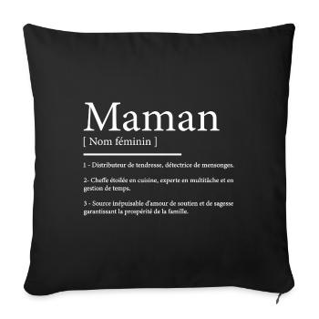 Définition de Maman | Fête des Mères - Housse de coussin décorative 45 x 45 cm - noir - Devant