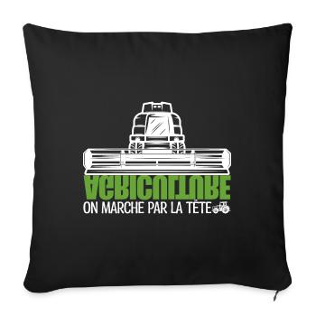 French farmers, farmer, agriculture. - Sofa pillowcase 17,3'' x 17,3'' (45 x 45 cm) - black - Front
