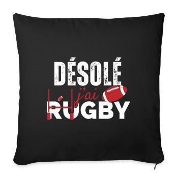 Sorry I have Rugby - Sofa pillowcase 17,3'' x 17,3'' (45 x 45 cm) - black - Front