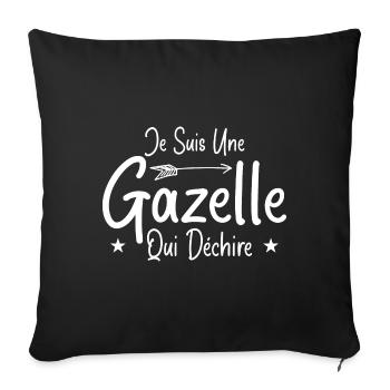 Je suis une Gazelle qui déchire Humour Cadeau - Housse de coussin décorative 45 x 45 cm - noir - Devant