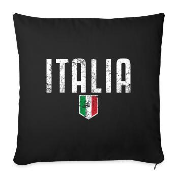 Italia Italie drapeau signes Amour Rome - Housse de coussin décorative 45 x 45 cm - noir - Devant