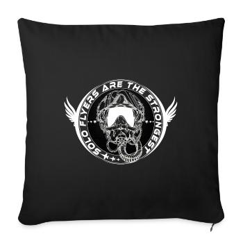 Fighterjet Pilot Helmet Sticker - Sofa pillowcase 17,3'' x 17,3'' (45 x 45 cm) - black - Front