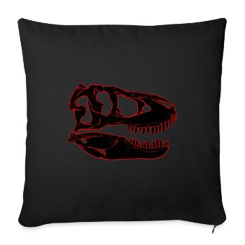 Tarbosaurus Fossil Skull - Sofa pillowcase 17,3'' x 17,3'' (45 x 45 cm) - black - Front