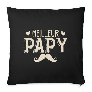 Meilleur PAPY - Housse de coussin décorative 45 x 45 cm - noir - Devant