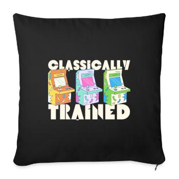 Retro Arcade Gaming Classically Trained Gamer - Sofa pillowcase 17,3'' x 17,3'' (45 x 45 cm) - black - Front