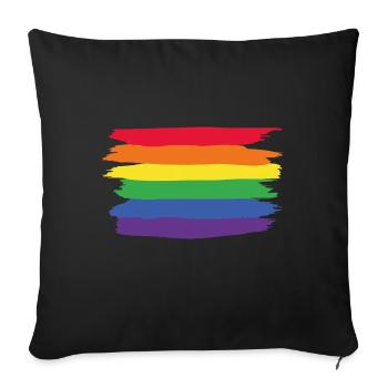 Love LGBT Pride Rainbow Colours Gift Love - Housse de coussin décorative 45 x 45 cm - noir - Devant