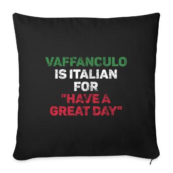 Vaffanculo signifie en italien Avoir un - Housse de coussin décorative 45 x 45 cm - noir - Devant