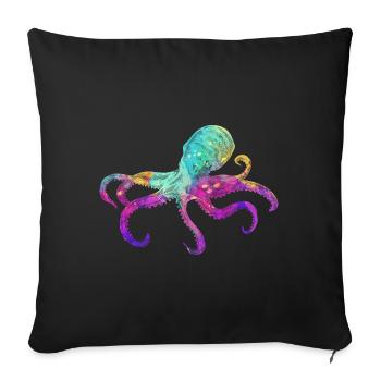 Octopus Colorful Octopus Sea Creature Art - Sofa pillowcase 17,3'' x 17,3'' (45 x 45 cm) - black - Front