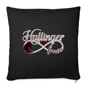 Haflinger Pferd Pferdekopf Infinity - Sofakissenbezug 45 x 45 cm - Schwarz - Vorne