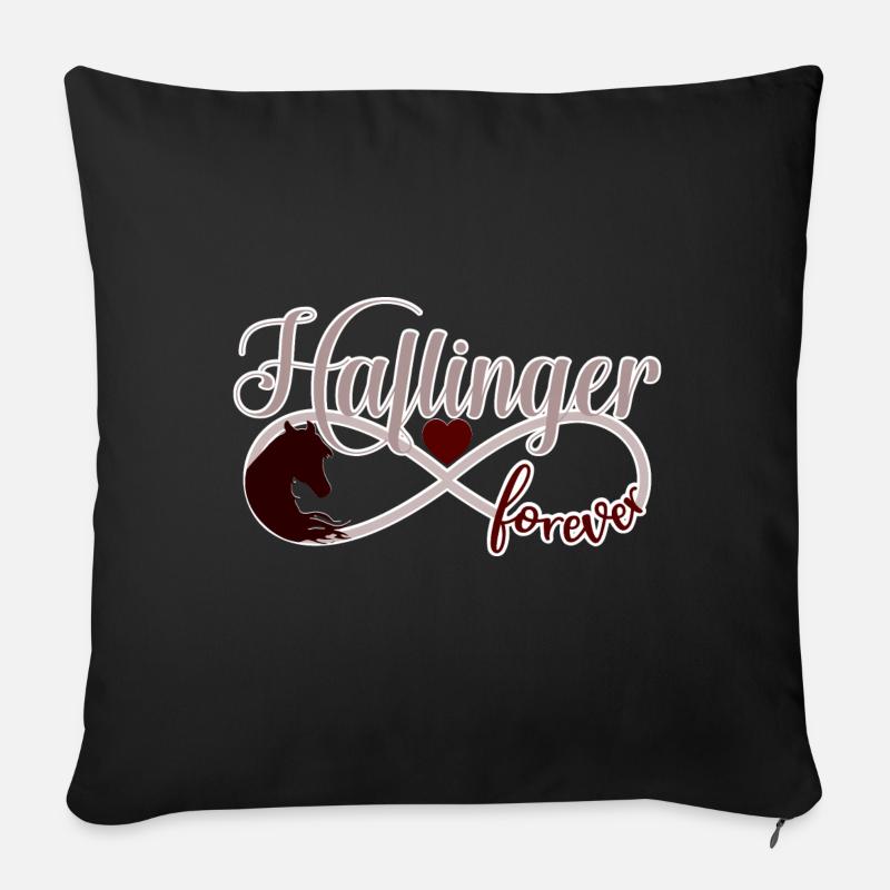 Haflinger Pferd Pferdekopf Infinity - Sofakissenbezug 45 x 45 cm - Schwarz