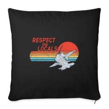 Respect the Locals Hammerhead Shark - Sofa pillowcase 17,3'' x 17,3'' (45 x 45 cm) - black - Front