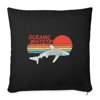 Longimanus Requin à pointes blanches - Housse de coussin décorative 45 x 45 cm - noir - Devant