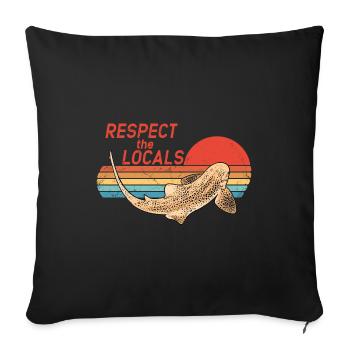Zebrahai Respect the Locals - Housse de coussin décorative 45 x 45 cm - noir - Devant