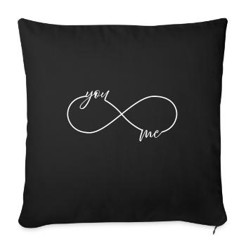 Infinity You and I love gift - Sofa pillowcase 17,3'' x 17,3'' (45 x 45 cm) - black - Front