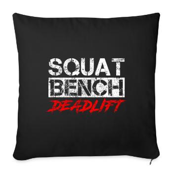 Entraînement de trois-combats Genoux Banc De croix - Housse de coussin décorative 45 x 45 cm - noir - Devant