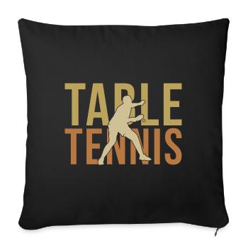 Raquette de ping-pong de table dire cadeau - Housse de coussin décorative 45 x 45 cm - noir - Devant