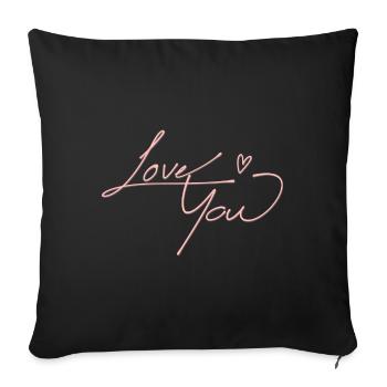 LIEBE DICH. - Sofakissenbezug 45 x 45 cm - Schwarz - Vorne