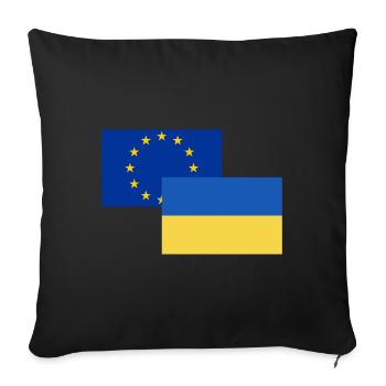 EU Ukraine Europe Accession Freedom Support Peace - Sofa pillowcase 17,3'' x 17,3'' (45 x 45 cm) - black - Front