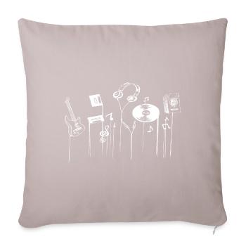 Music connects. - Sofa pillowcase 17,3'' x 17,3'' (45 x 45 cm) - light taupe - Front