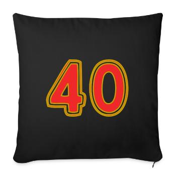 40. 40 ANS. 40e ANNIVERSAIRE. ANNIVERSAIRE 40 ANS. - Housse de coussin décorative 45 x 45 cm - noir - Devant