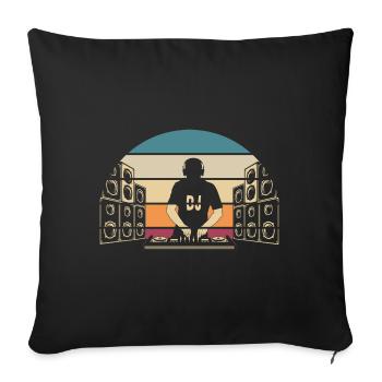 DJ Techno Musique Amateur Électro musiciens - Housse de coussin décorative 45 x 45 cm - noir - Devant