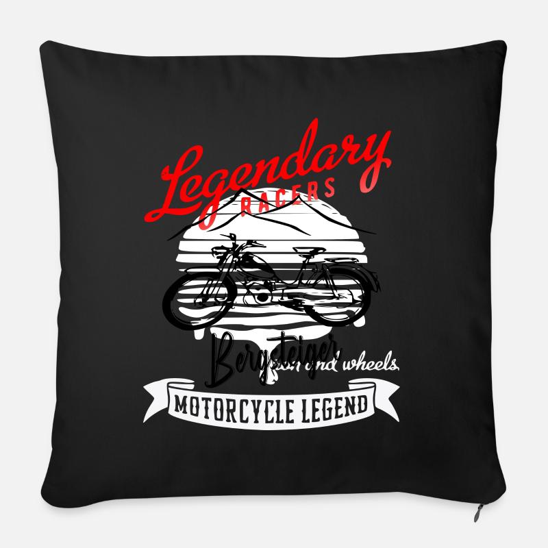 Zündapp Mountaineer Cult Mobylette - Housse de coussin décorative 45 x 45 cm - noir